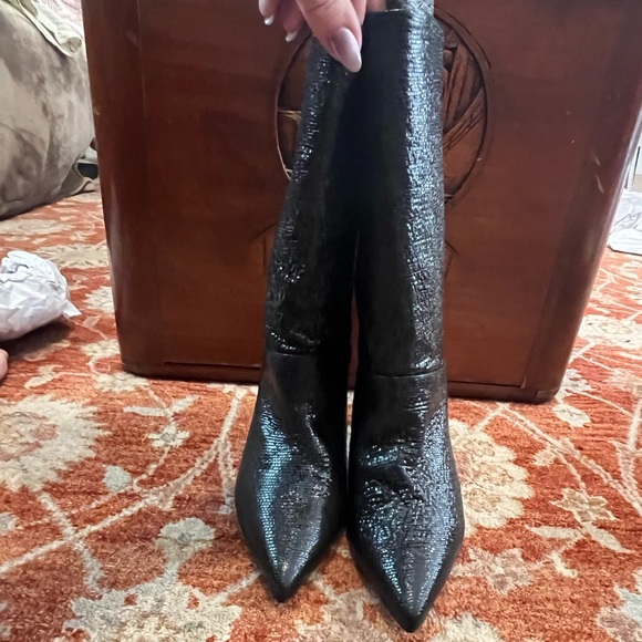 ALLSAINTS Glitter Black Leather Orlana Sz 41 - Picture 6 of 13